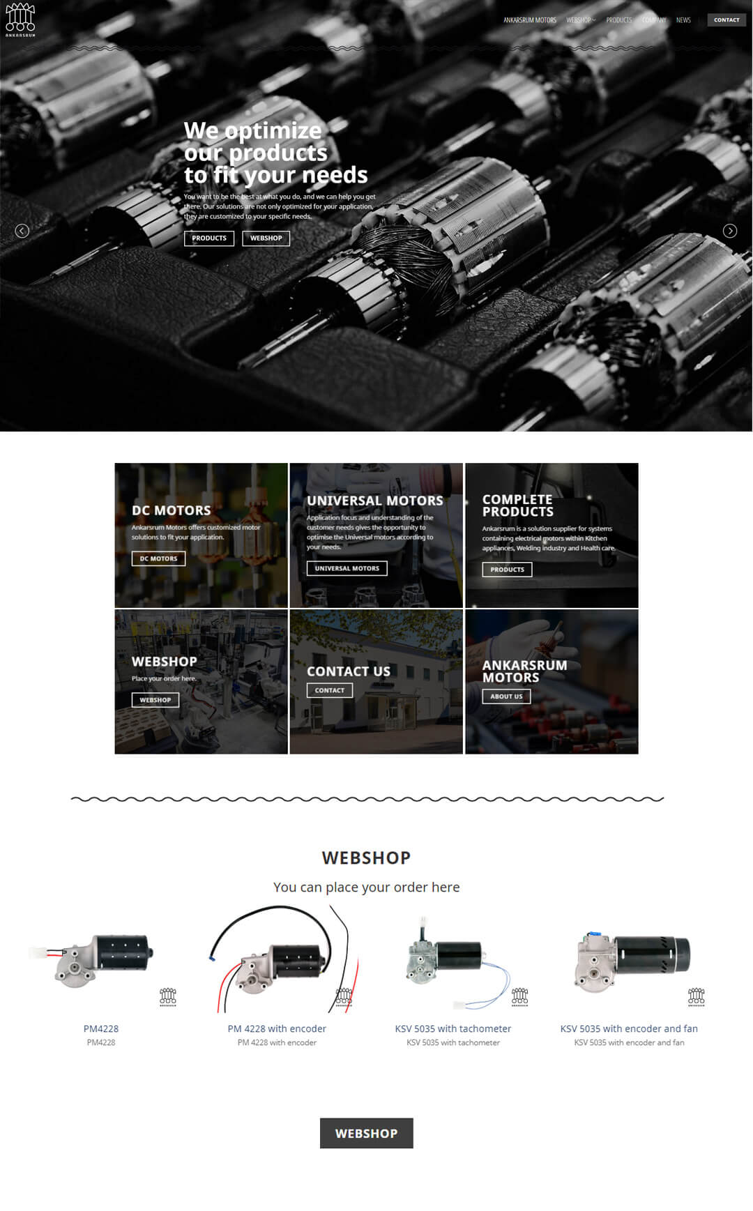Ankarsrum Motors webbplats